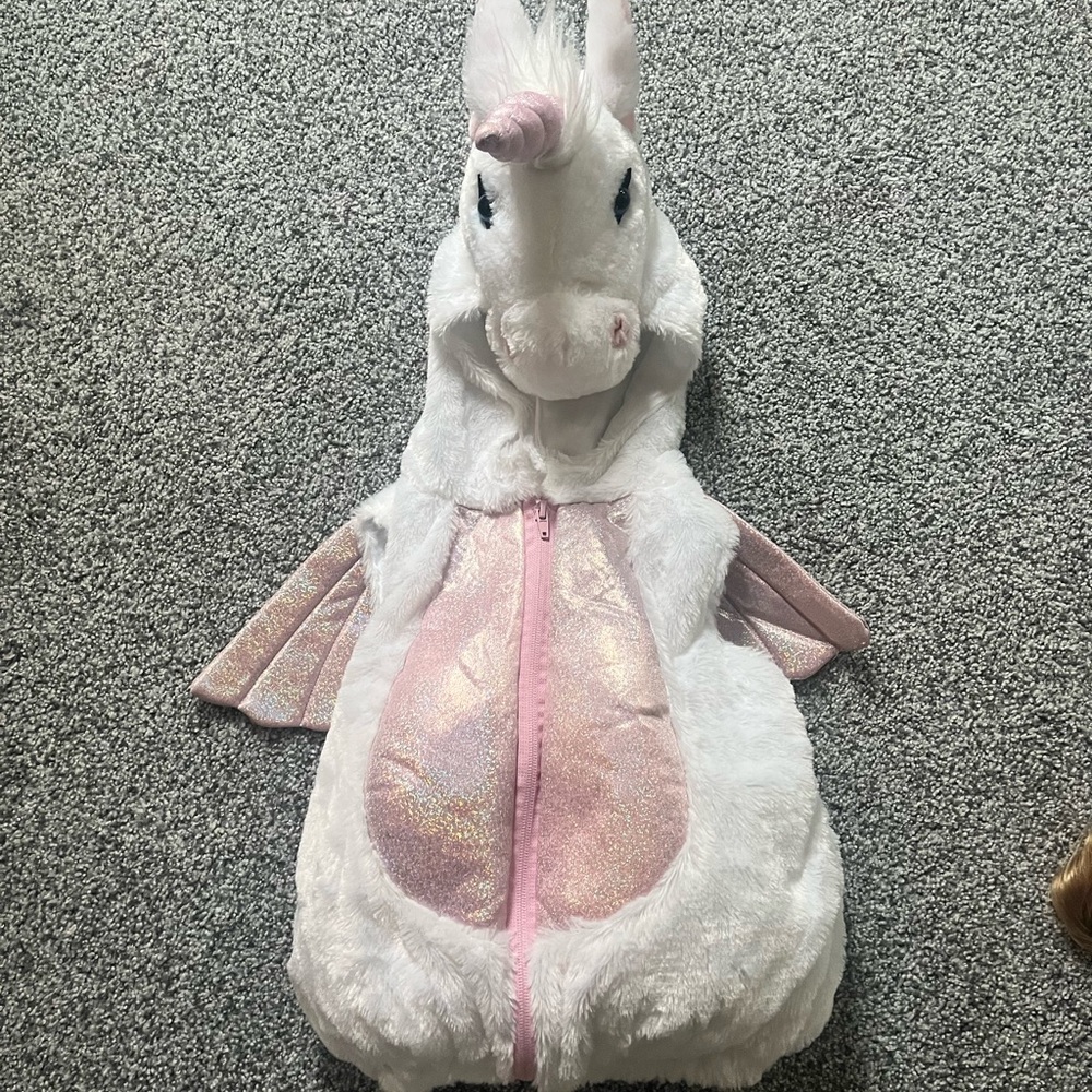 White and Pink Unicorn Costume